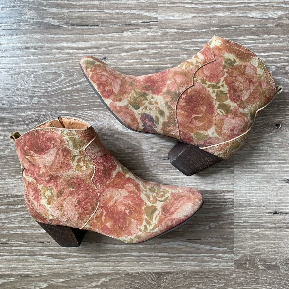 Floral Ankle Boots